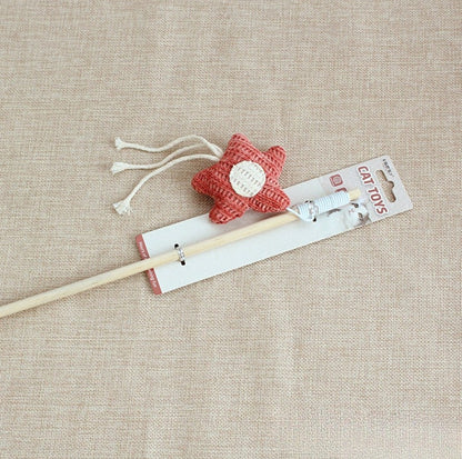 Mouse & Star Cat Teaser Wand – Wooden Stick, Durable & Fun (6 Styles) - {{product.type}} - PawPawUp
