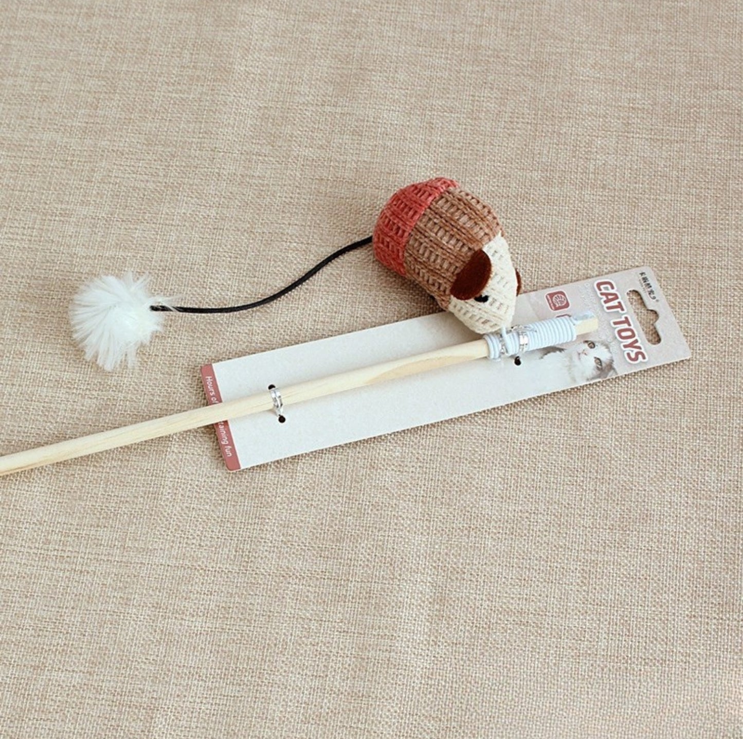 Mouse & Star Cat Teaser Wand – Wooden Stick, Durable & Fun (6 Styles) - {{product.type}} - PawPawUp