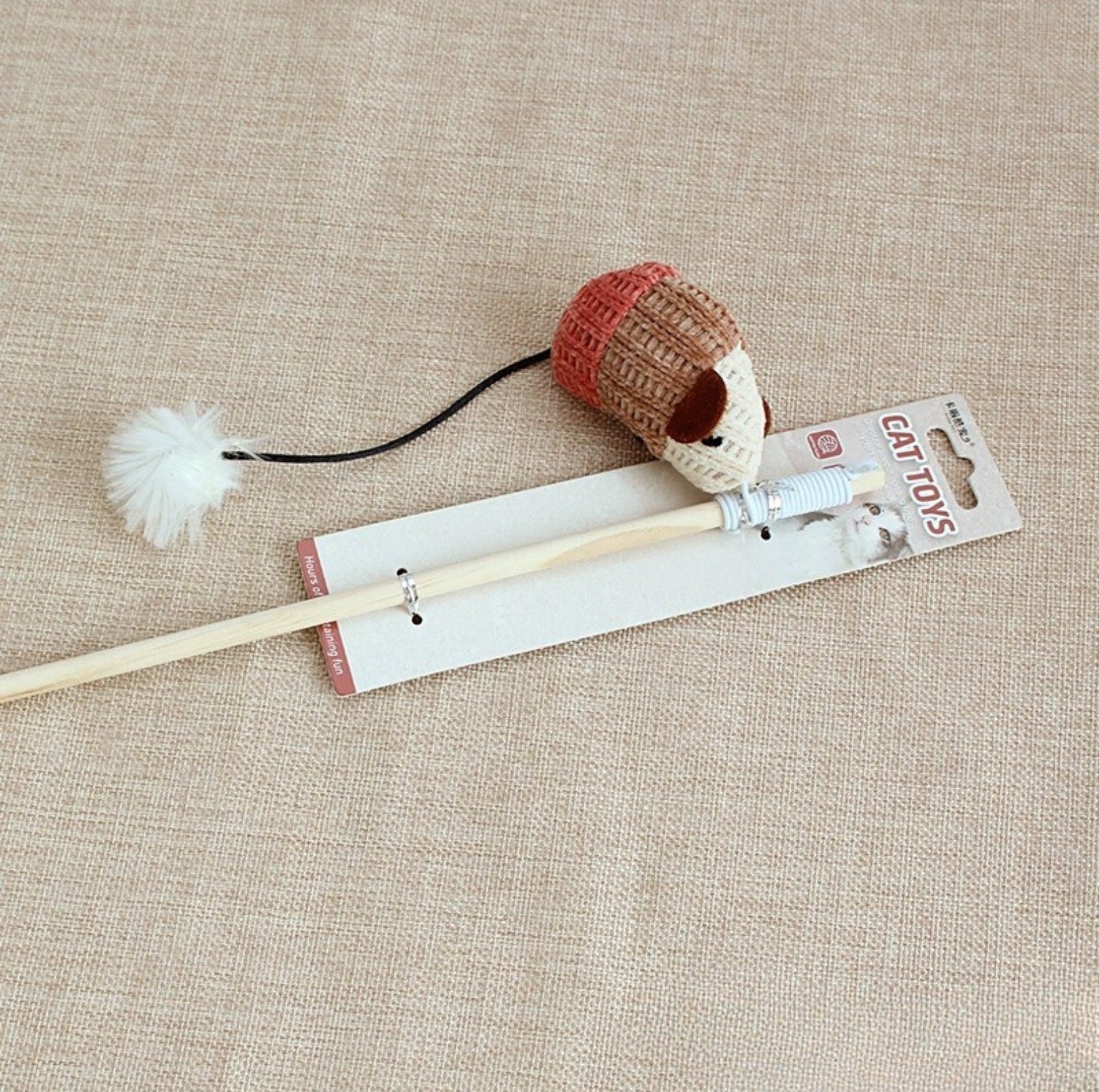 Mouse & Star Cat Teaser Wand – Wooden Stick, Durable & Fun (6 Styles) - {{product.type}} - PawPawUp