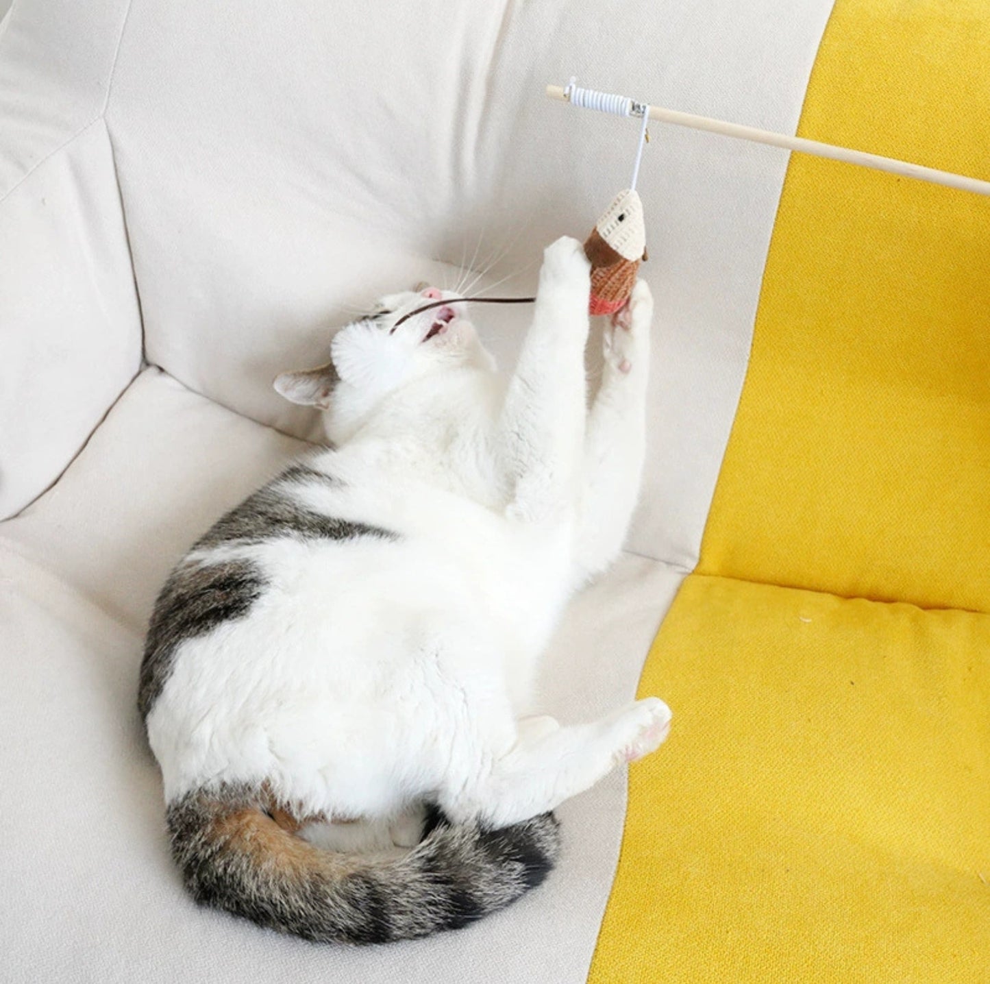 Mouse & Star Cat Teaser Wand – Wooden Stick, Durable & Fun (6 Styles) - {{product.type}} - PawPawUp