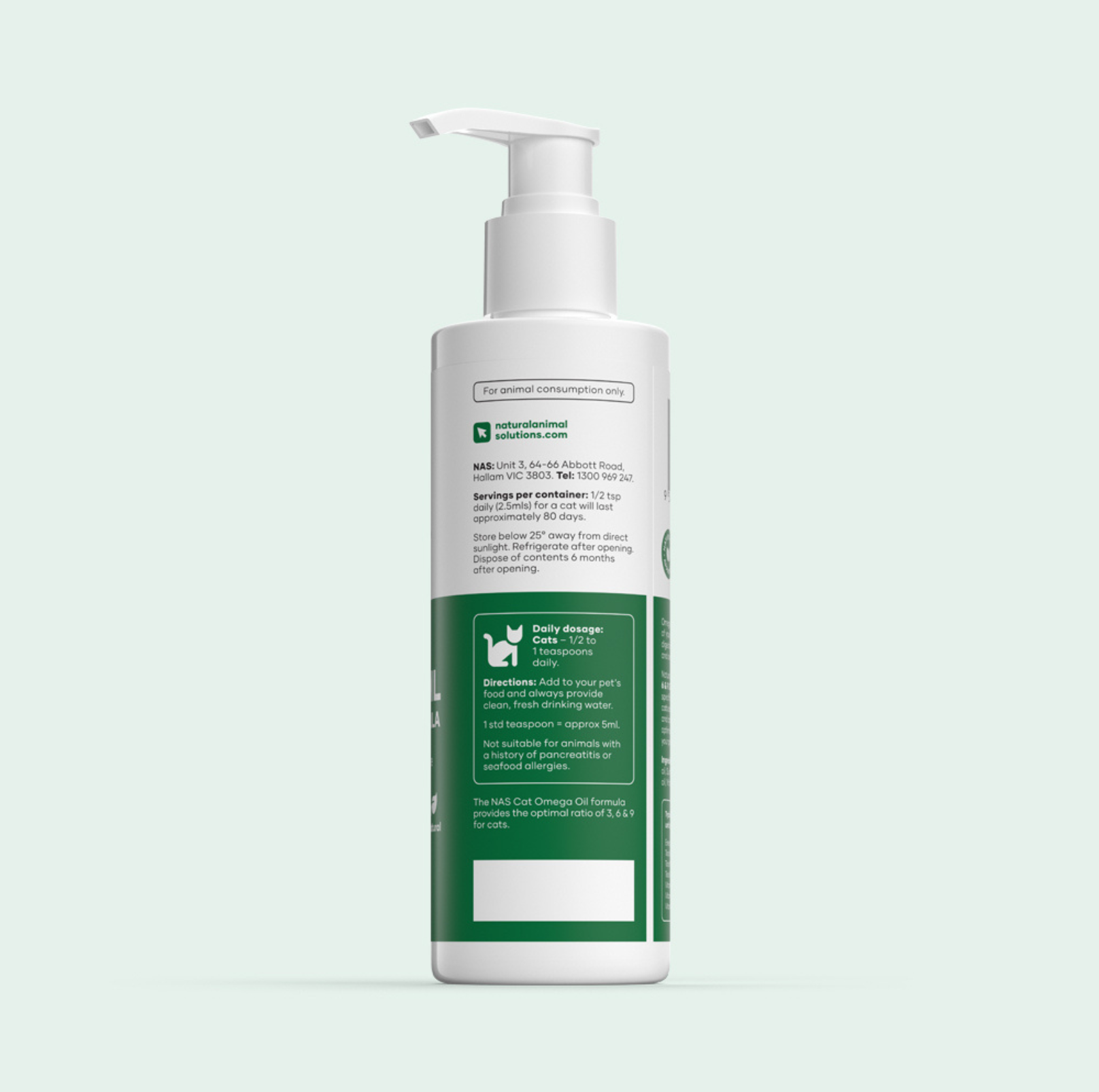 NAS 3,6,9 Omega Bespoke formulation Cat Oil-200ml - {{product.type}} - PawPawUp