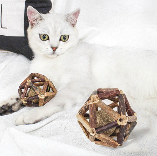 Natural Catnip & Silvervine Ball Cat Toys - Stress Relief for Delighted Cats - {{product.type}} - PawPawUp