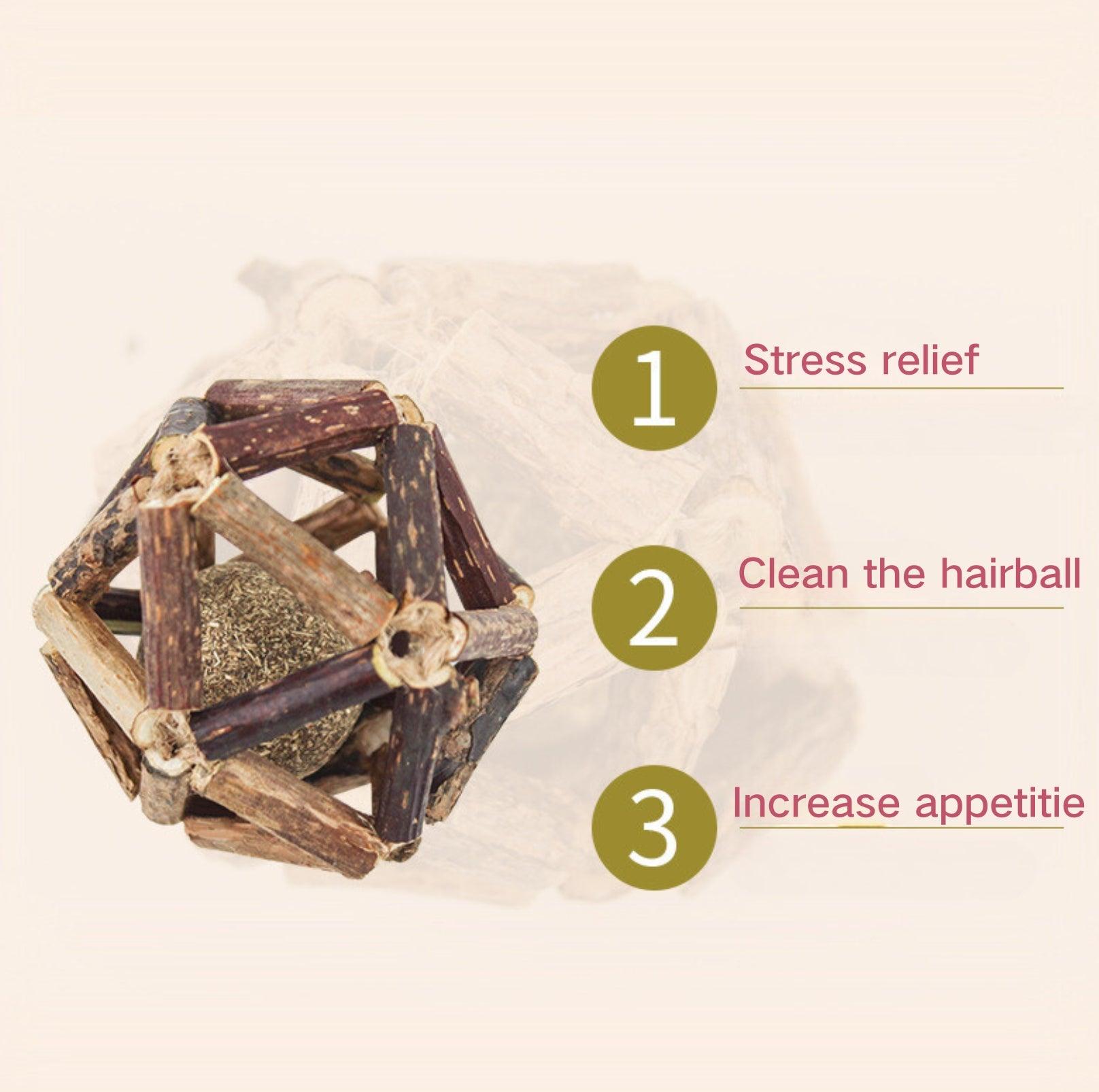 Natural Catnip & Silvervine Ball Cat Toys - Stress Relief for Delighted Cats - {{product.type}} - PawPawUp