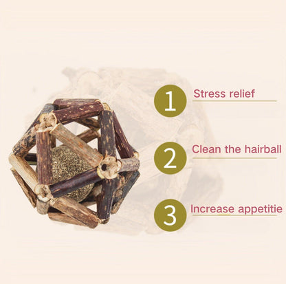 Natural Catnip & Silvervine Ball Cat Toys - Stress Relief for Delighted Cats - {{product.type}} - PawPawUp