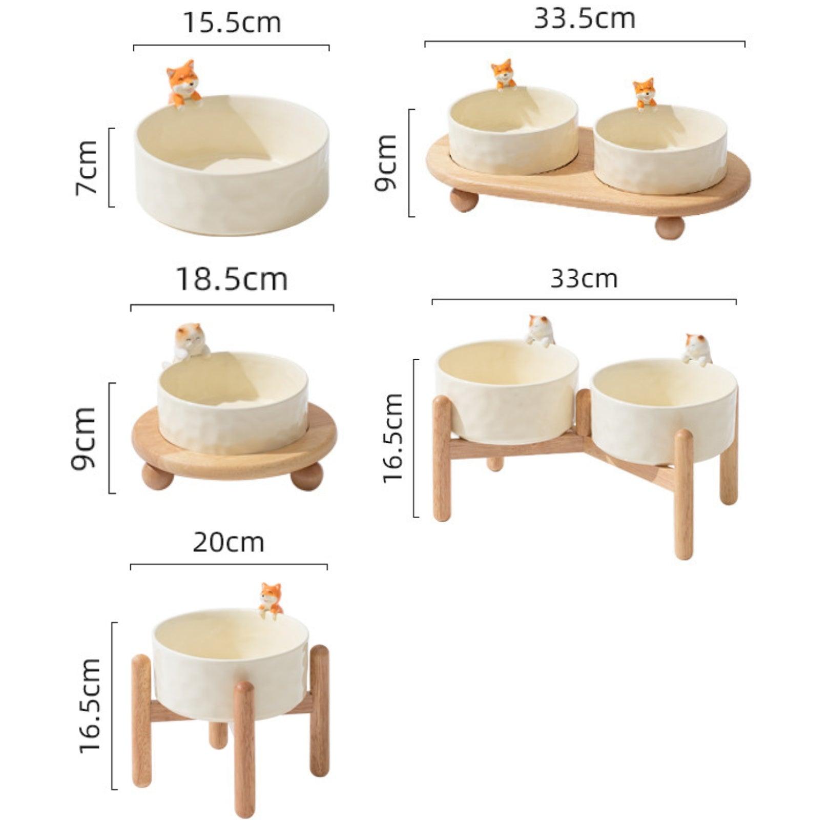 Nordic-style 3D Sculpture Ceramic Cat and Small Dog Bowl - {{product.type}} - PawPawUp