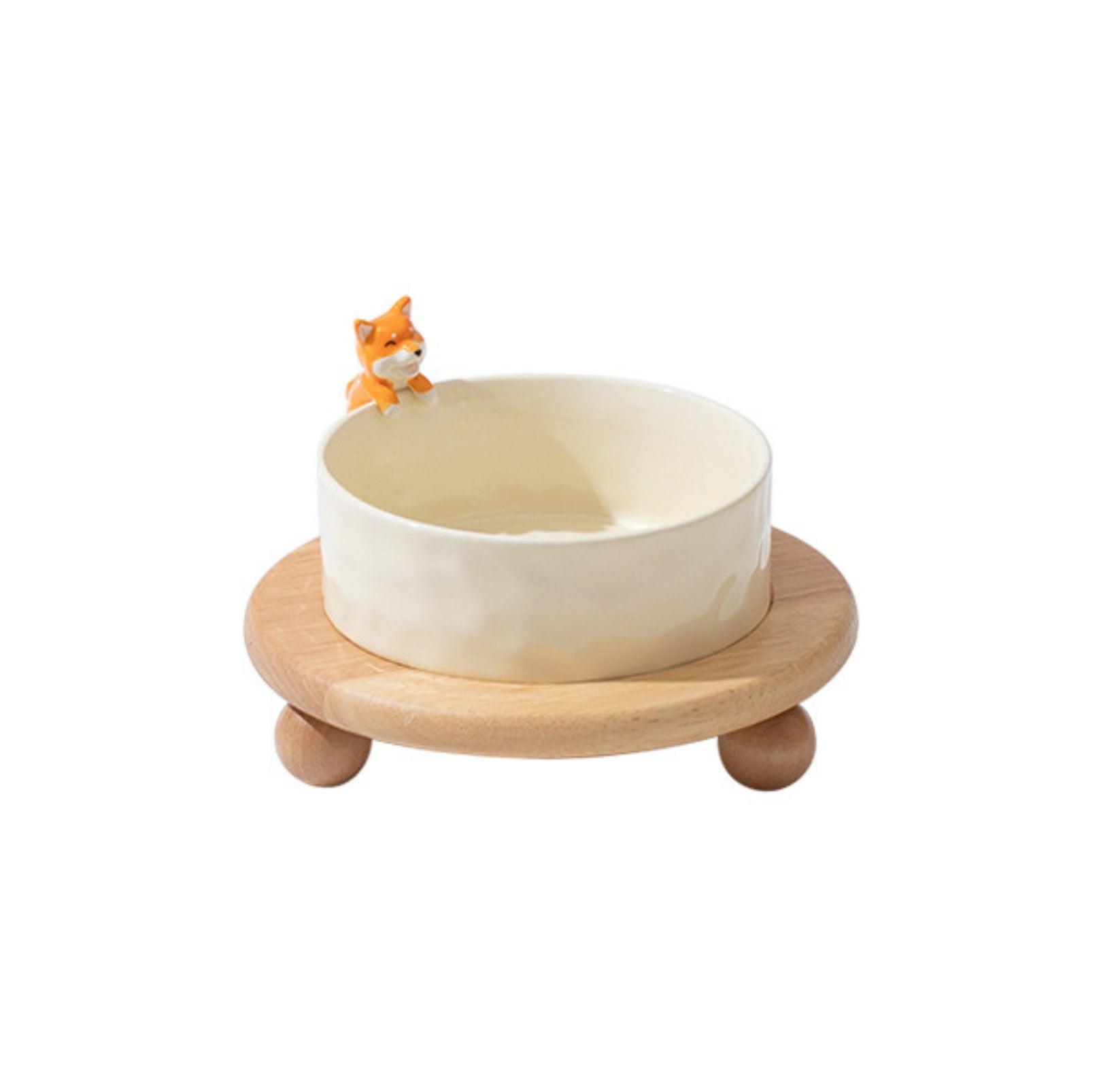 Nordic-style 3D Sculpture Ceramic Cat and Small Dog Bowl - {{product.type}} - PawPawUp
