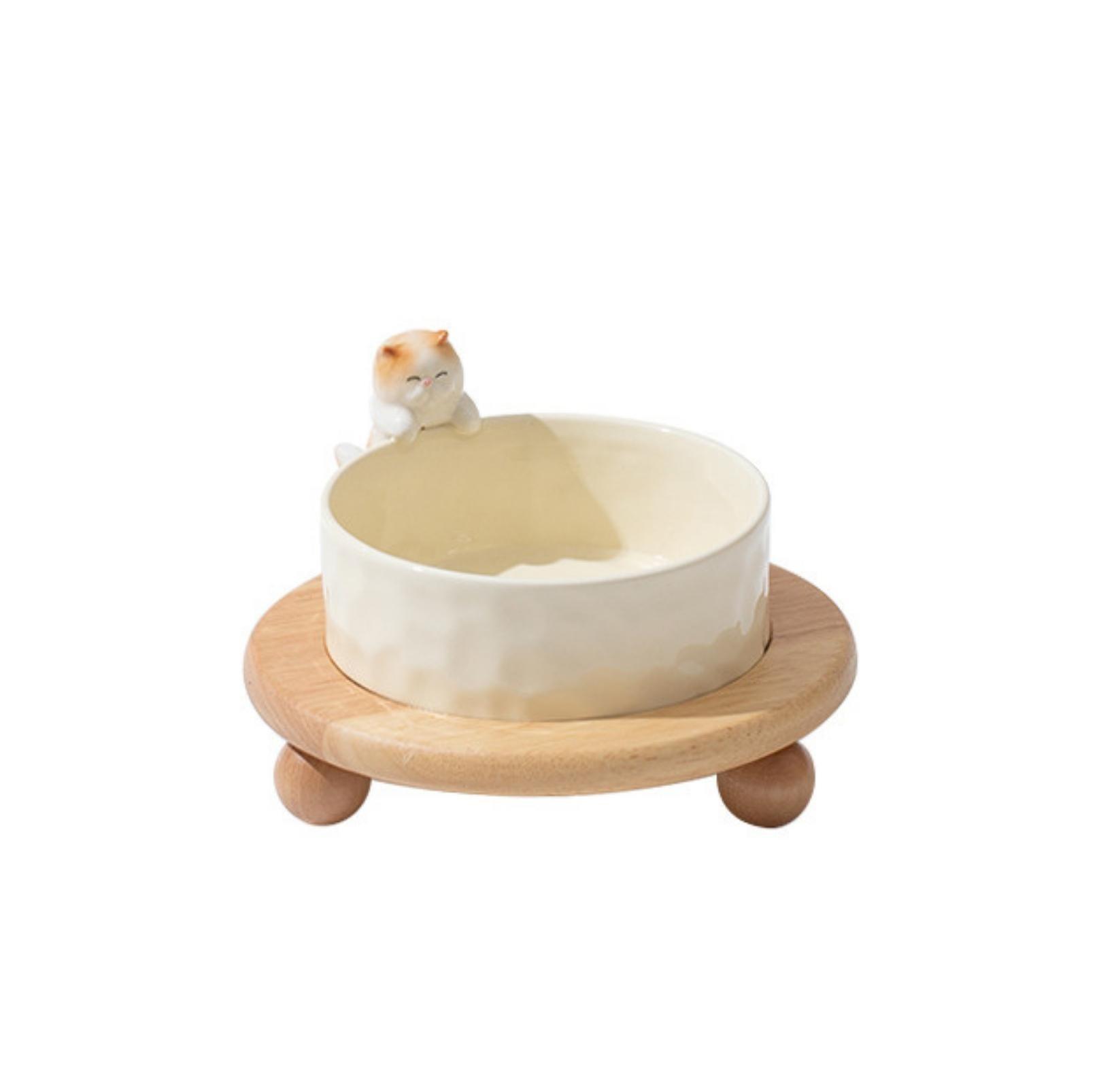 Nordic-style 3D Sculpture Ceramic Cat and Small Dog Bowl - {{product.type}} - PawPawUp