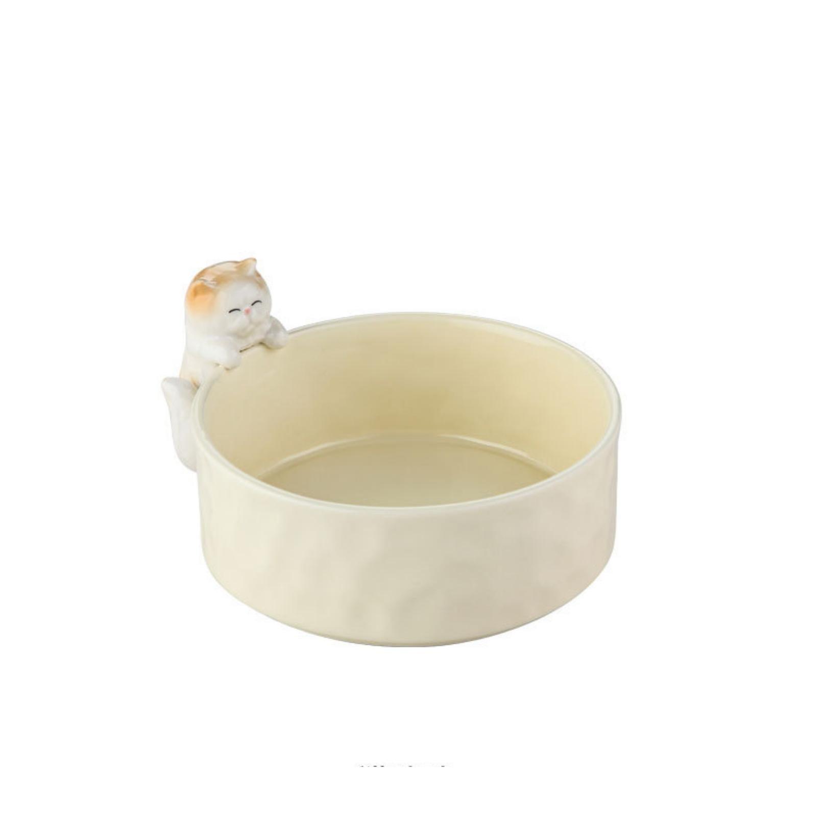 Nordic-style 3D Sculpture Ceramic Cat and Small Dog Bowl - {{product.type}} - PawPawUp