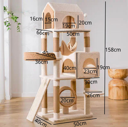 Ona's Cottage Multi-Tier Cat Tree with Cat Scratching Posts - {{product.type}} - PawPawUp