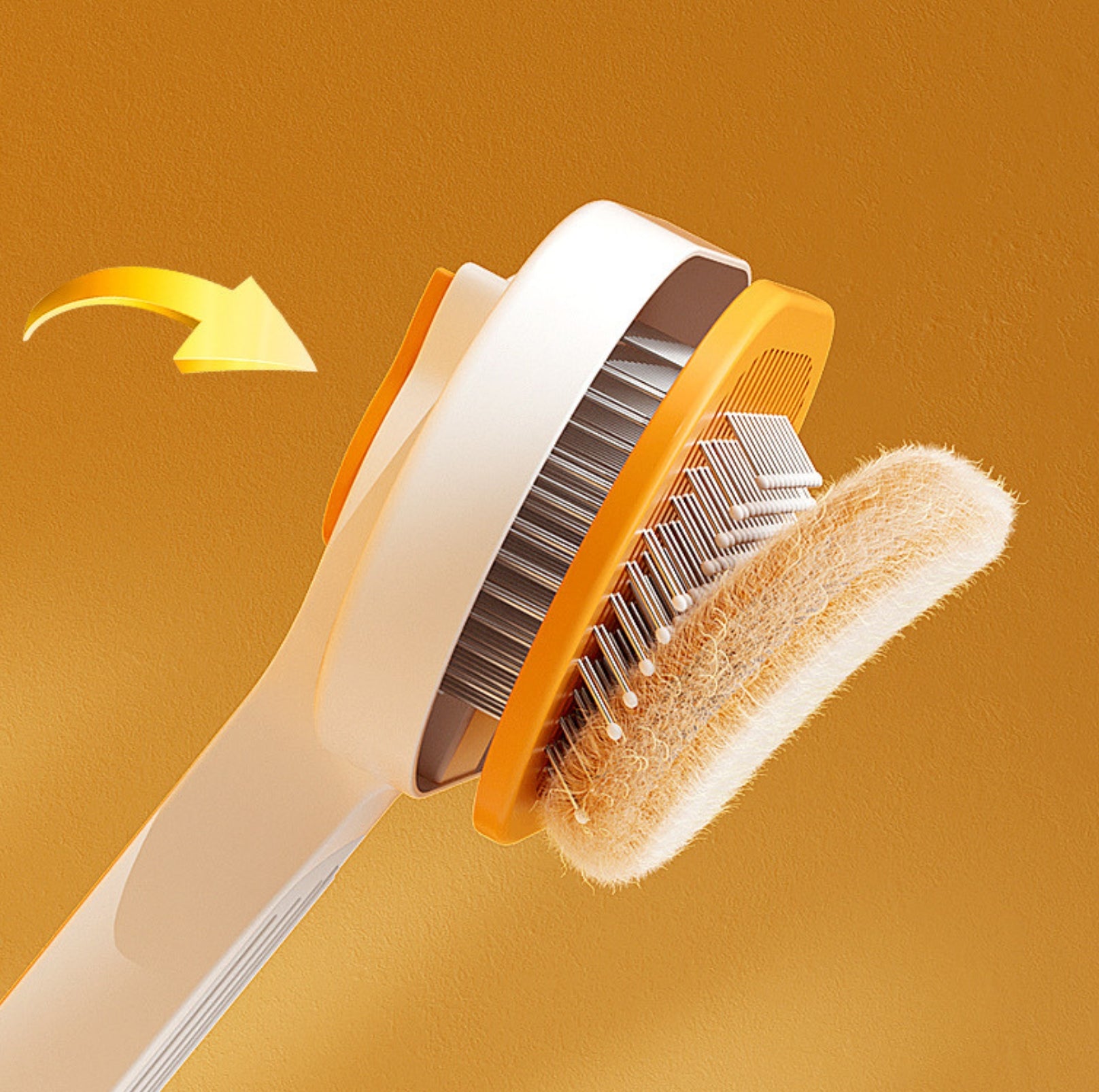 One-Click Self-Cleaning Pet Brush – Angled Design for Easy Grooming - {{product.type}} - PawPawUp