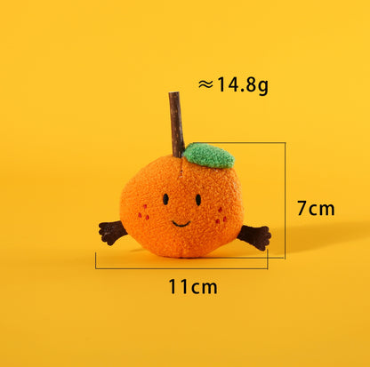 Orange Plush Cat Chew Toy with Natural Silvervine - {{product.type}} - PawPawUp