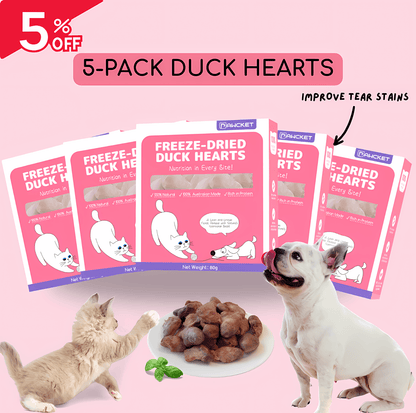 Pawcket Freeze-Dried Raw Duck Heart Treat - {{product.type}} - PawPawUp