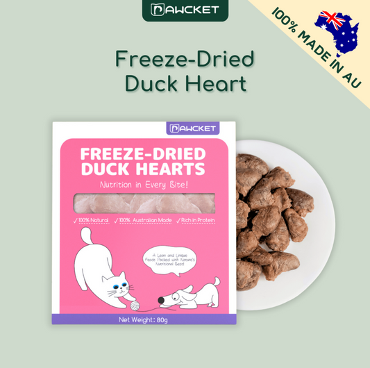 Pawcket Freeze-Dried Raw Duck Heart Treat - {{product.type}} - PawPawUp