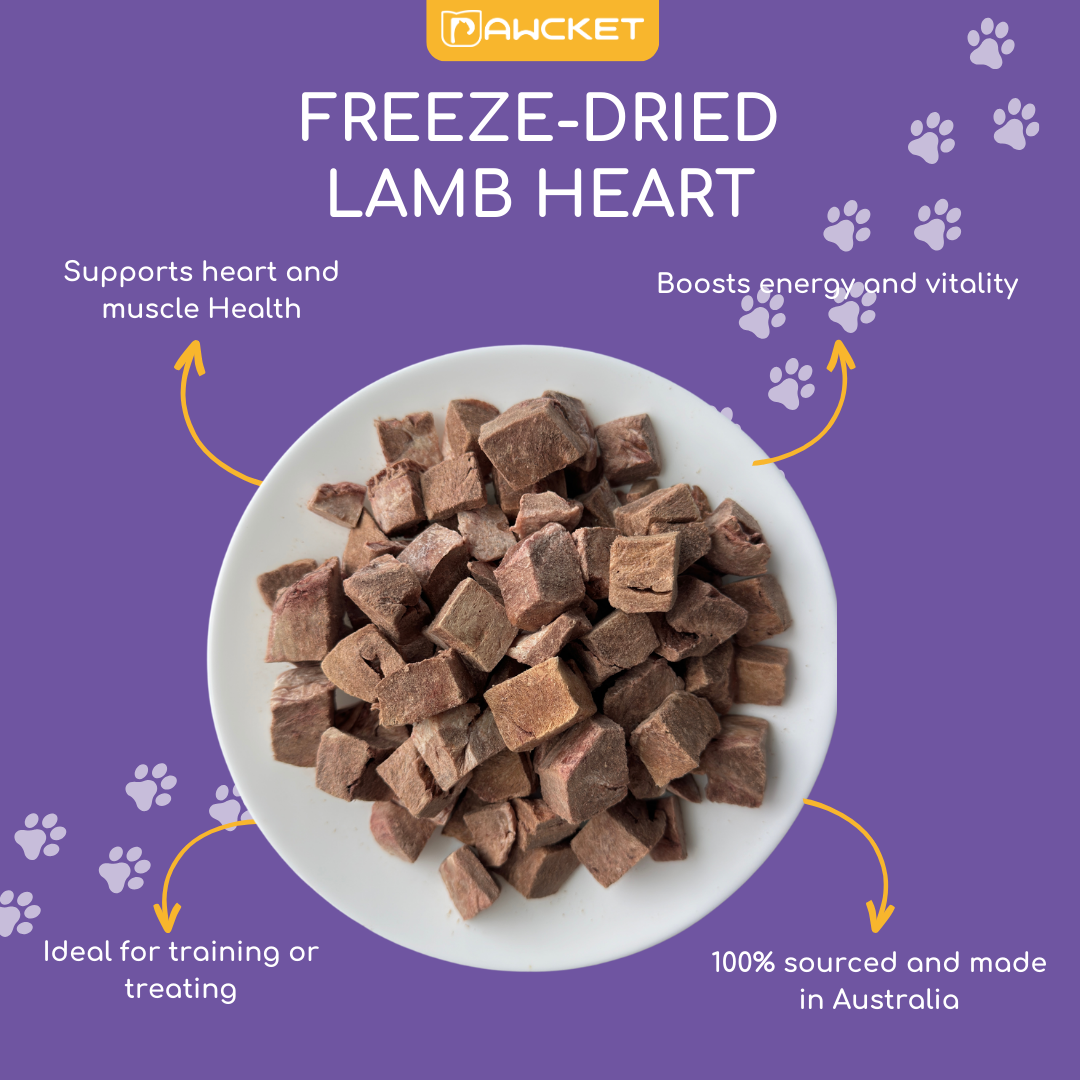 Pawcket Freeze-Dried Raw Lamb Heart Treat - {{product.type}} - PawPawUp