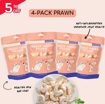 Pawcket Freeze-Dried Raw Prawn | Dog and Cat Treat - {{product.type}} - PawPawUp