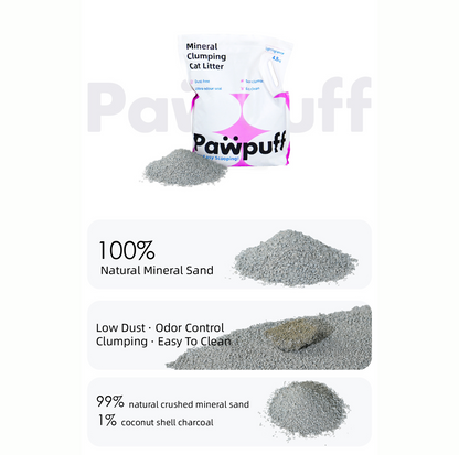 PawPuff Clumping Mineral Cat Litter, 4.8kg – Standard Version - {{product.type}} - PawPawUp