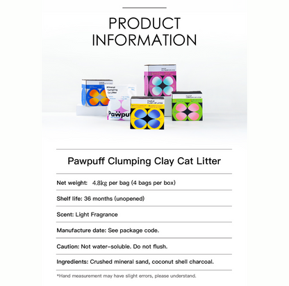 PawPuff Clumping Mineral Cat Litter, 4.8kg – Standard Version - {{product.type}} - PawPawUp