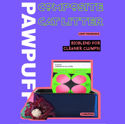 PawPuff Composite Cat Litter - Mineral + Tofu - {{product.type}} - PawPawUp