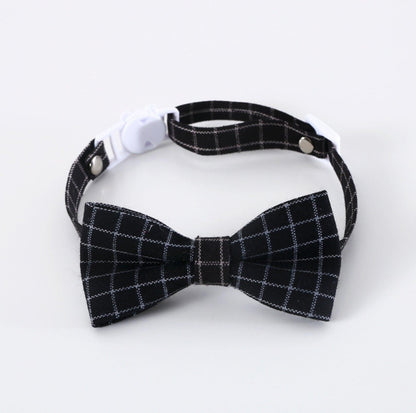 Pet Adjustable Bow/Tie Collar with Plaid Pattern - {{product.type}} - PawPawUp
