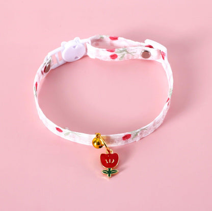 Pet Tulip Pendant Bell Adjustable Collar - {{product.type}} - PawPawUp