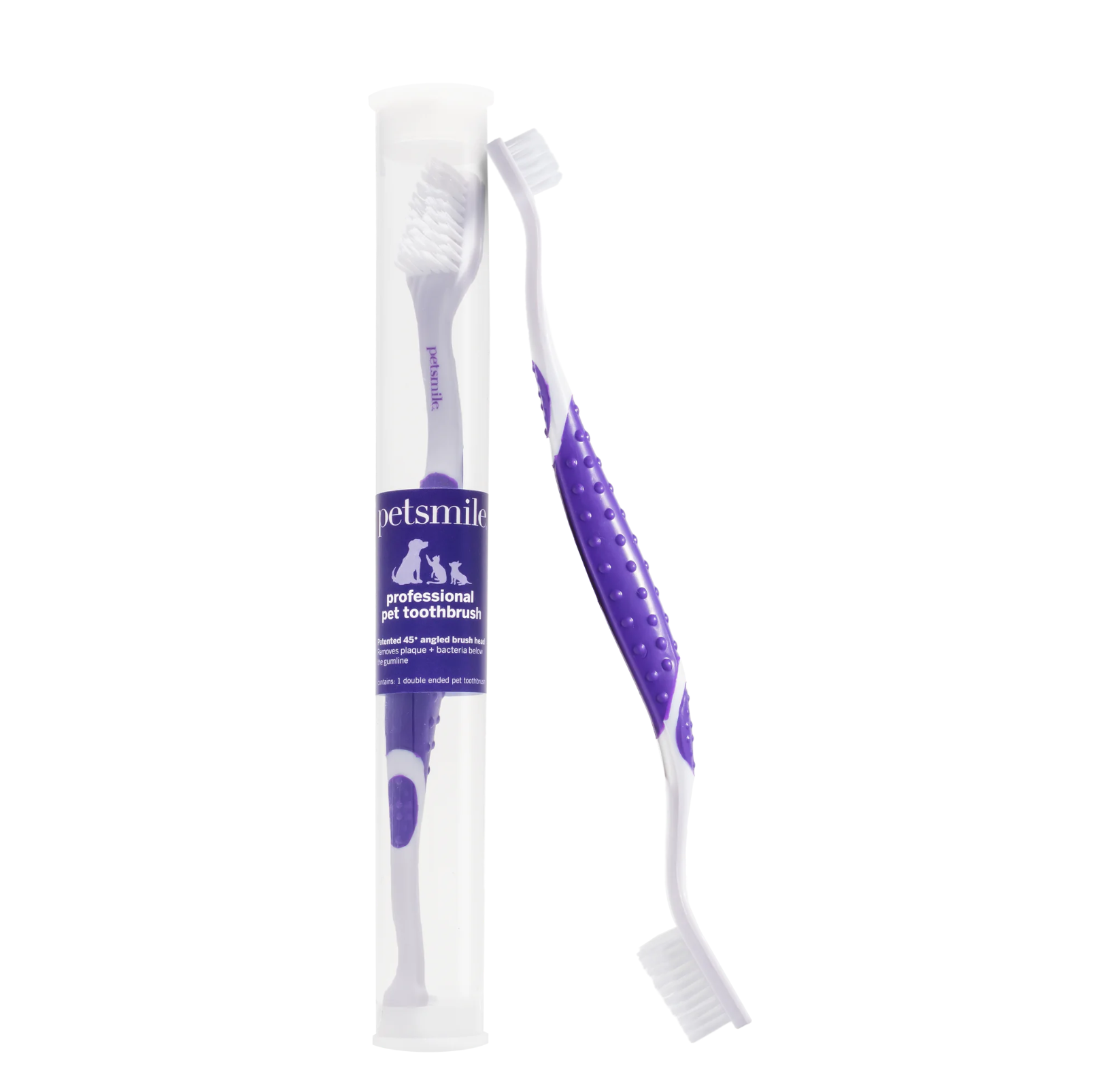 PETSMILE Professional Pet Toothbrush - Patented 45° Dual-Ended Brush Head - {{product.type}} - PawPawUp