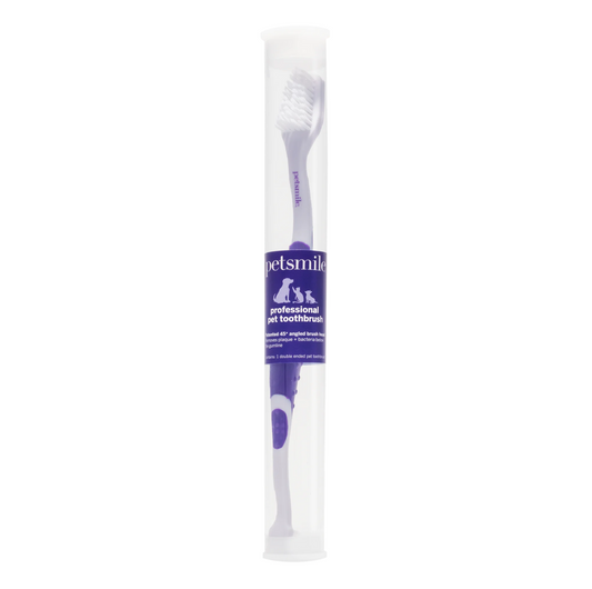 PETSMILE Professional Pet Toothbrush - Patented 45° Dual-Ended Brush Head - {{product.type}} - PawPawUp