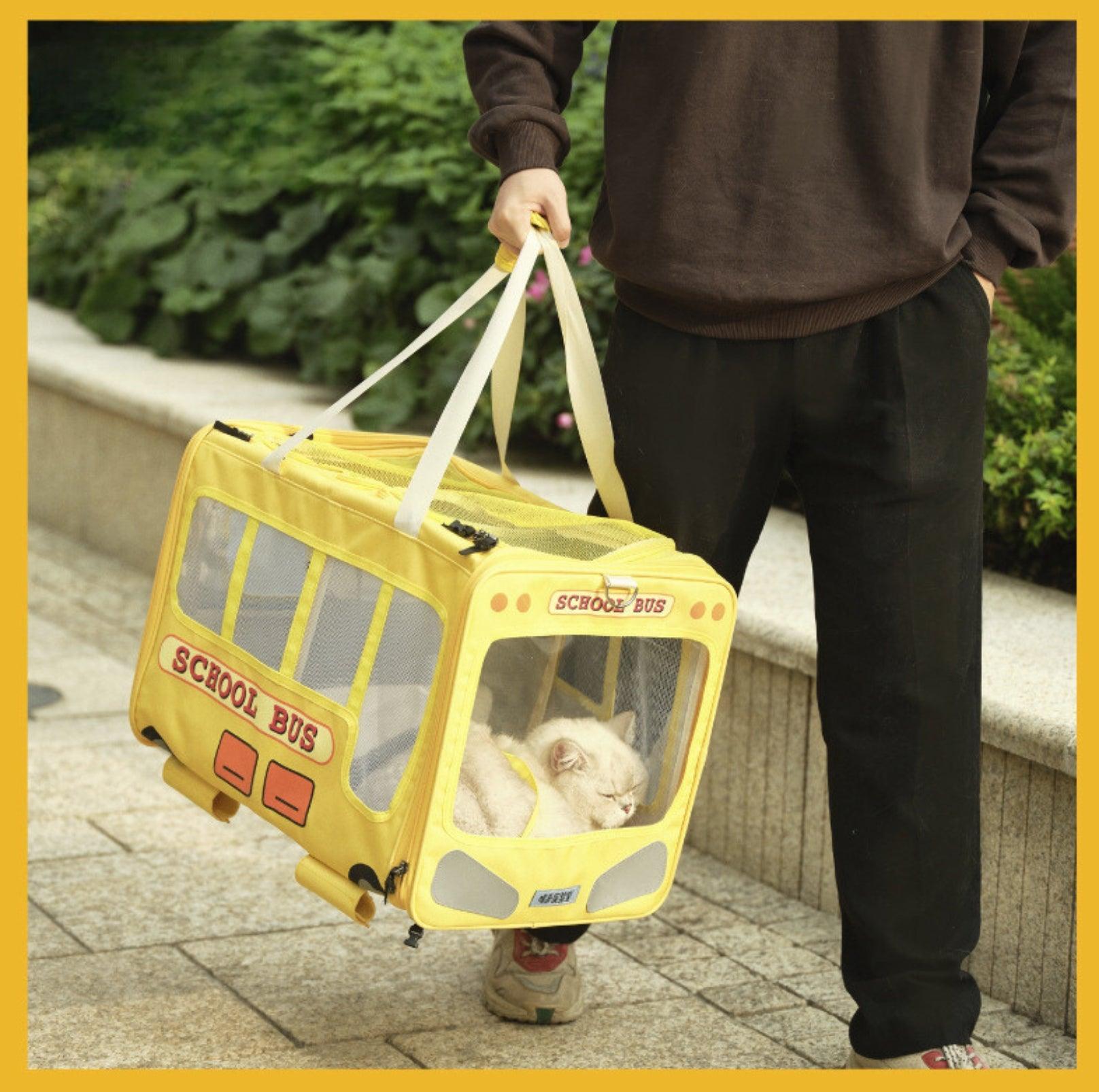 PurLab Multifunctional School Bus Pet Travel Carrier Cat Carrier - {{product.type}} - PawPawUp