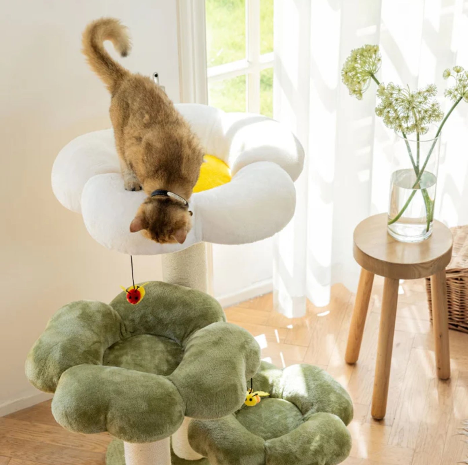 Purrista Dual-Color Cushion 90cm Cat Tower (Three-Layer) - {{product.type}} - PawPawUp