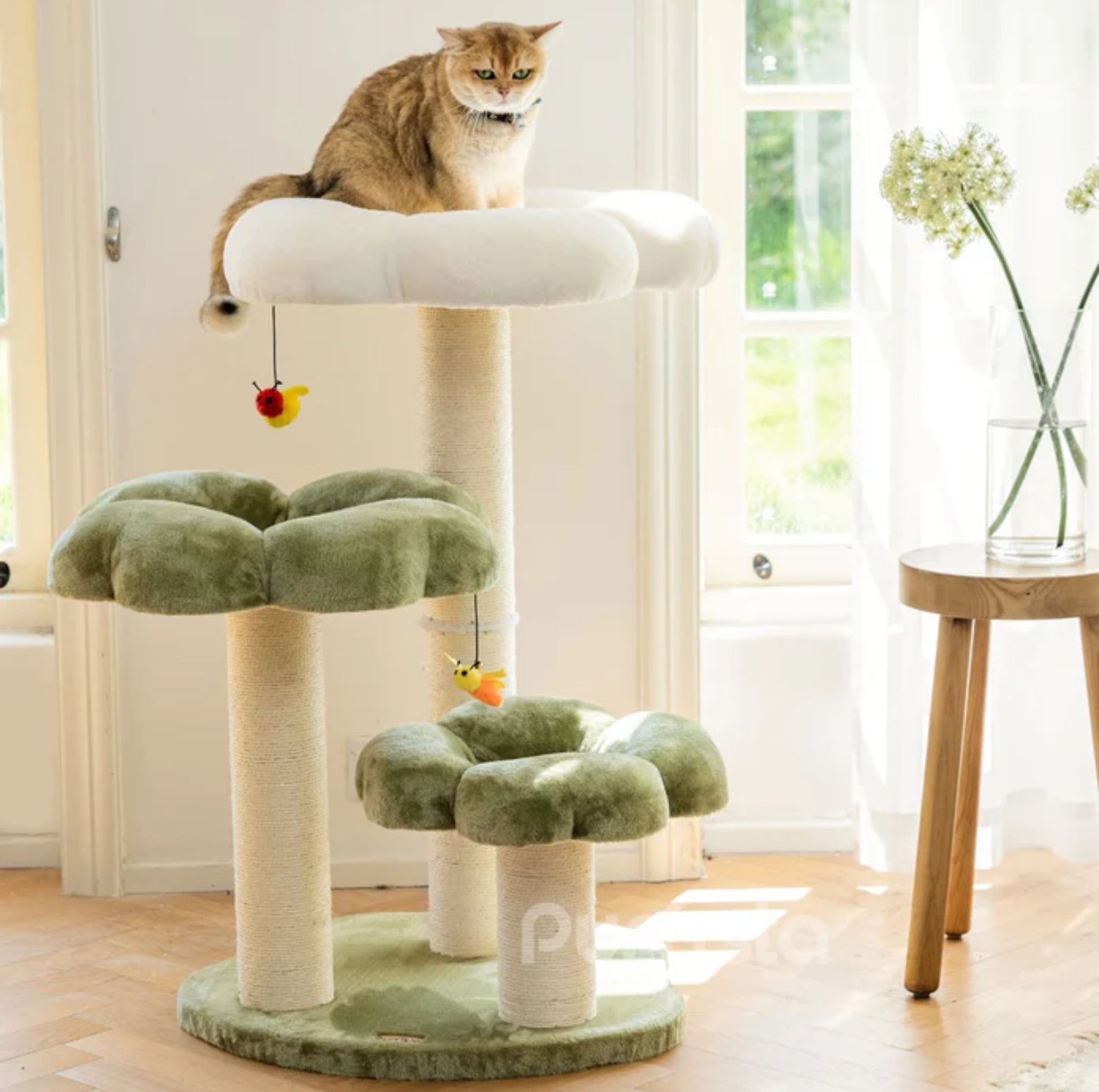 Purrista Dual-Color Cushion 90cm Cat Tower (Three-Layer) - {{product.type}} - PawPawUp