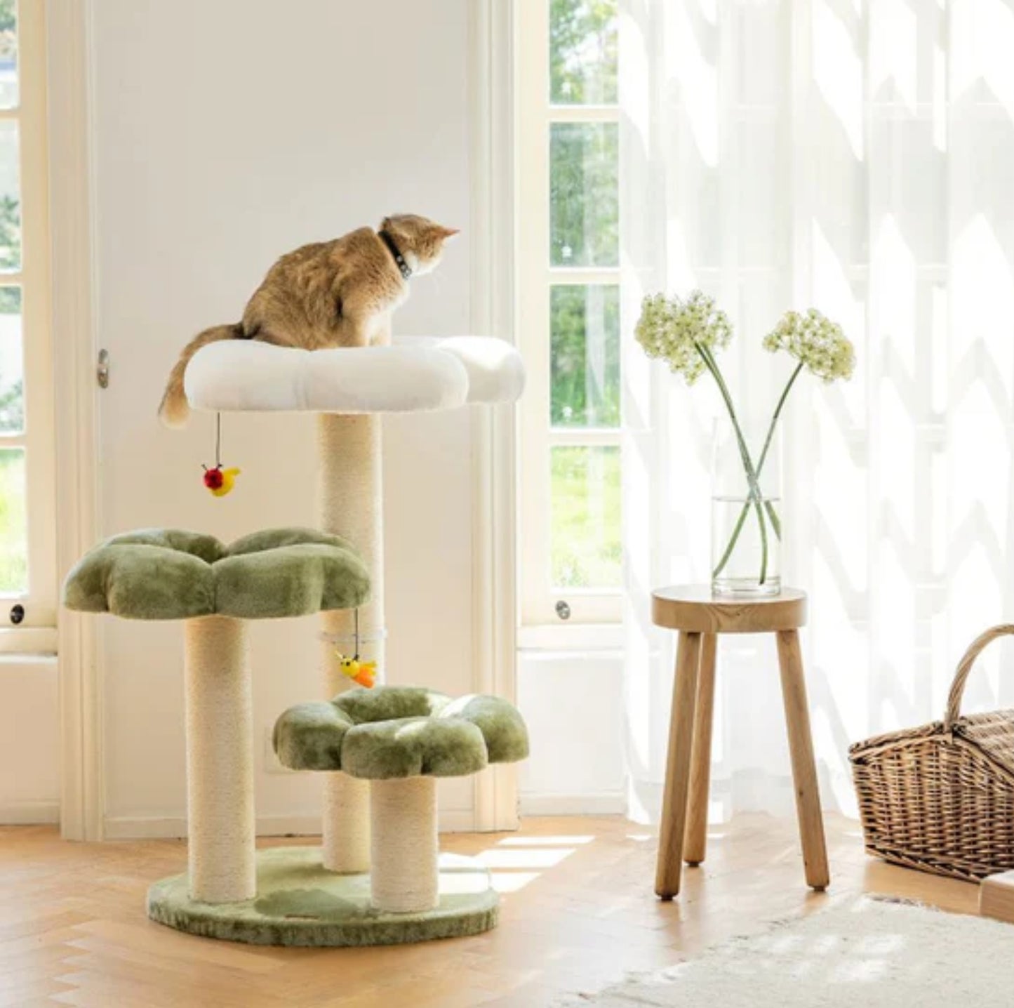 Purrista Dual-Color Cushion 90cm Cat Tower (Three-Layer) - {{product.type}} - PawPawUp