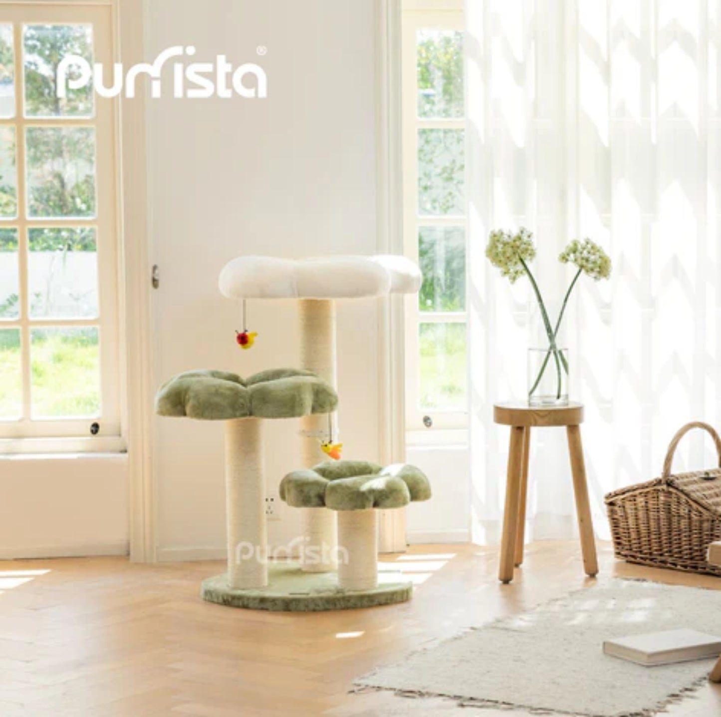 Purrista Dual-Color Cushion 90cm Cat Tower (Three-Layer) - {{product.type}} - PawPawUp