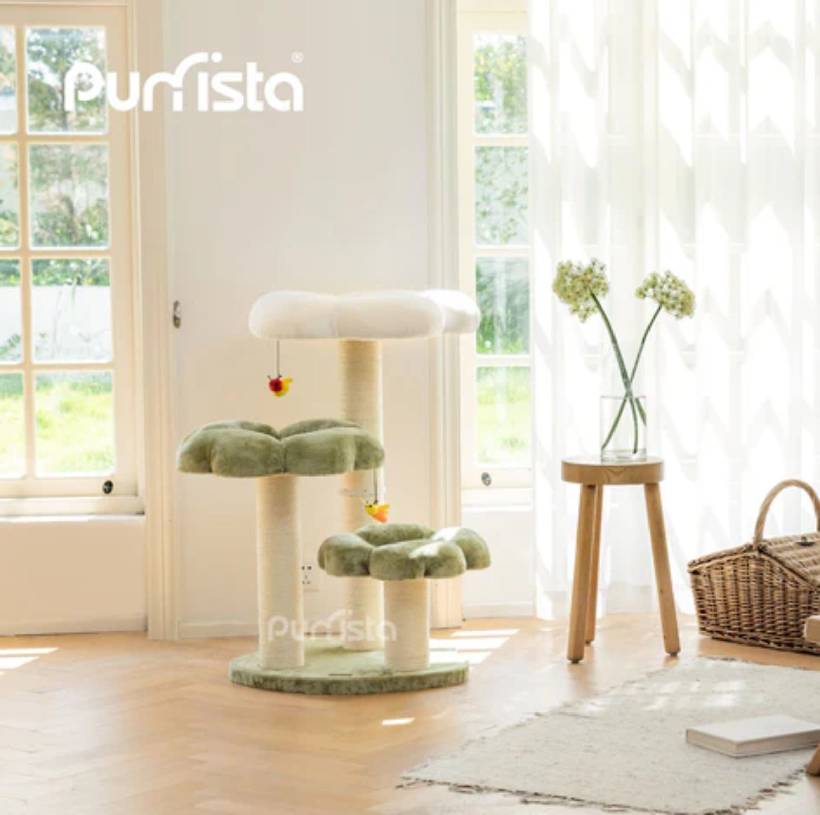 Purrista Dual-Color Cushion 90cm Cat Tower (Three-Layer) - {{product.type}} - PawPawUp