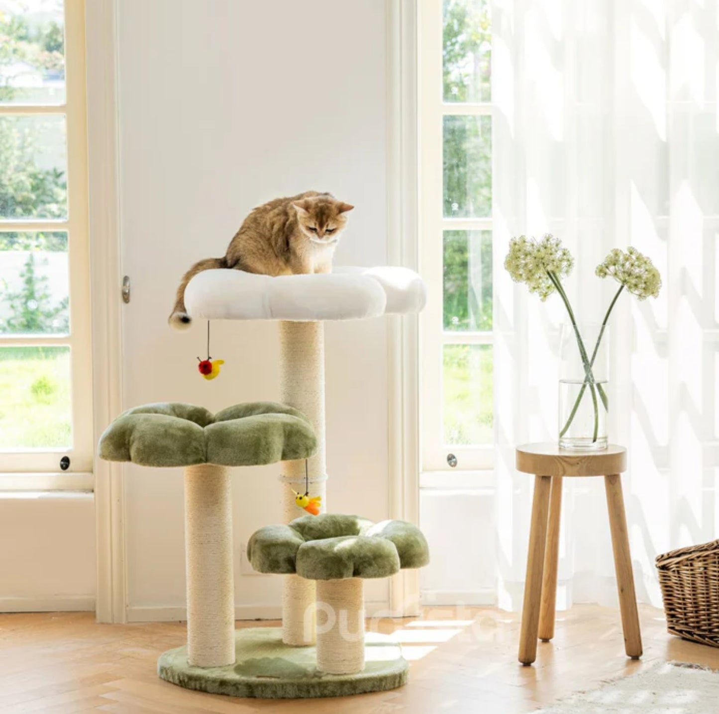 Purrista Dual-Color Cushion 90cm Cat Tower (Three-Layer) - {{product.type}} - PawPawUp