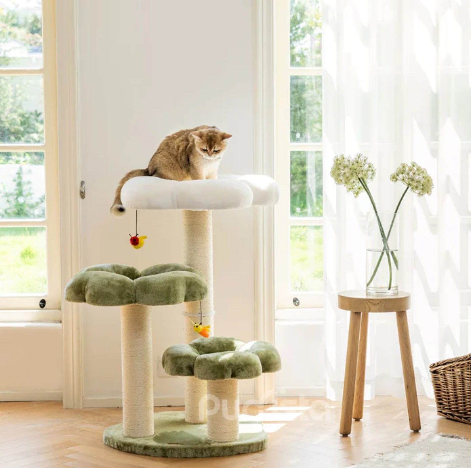Purrista Dual-Color Cushion 90cm Cat Tower (Three-Layer) - {{product.type}} - PawPawUp