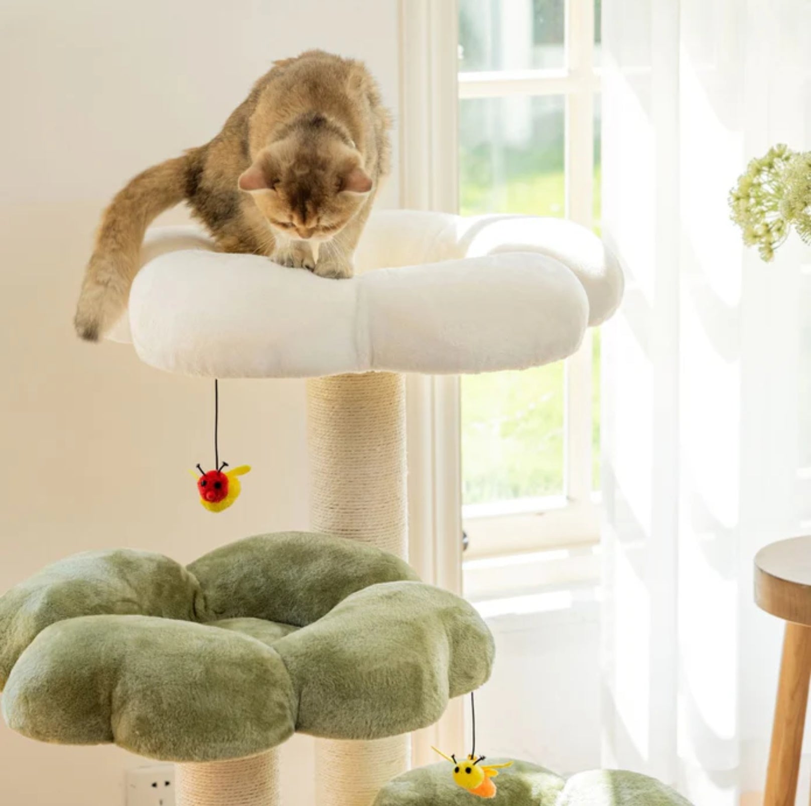 Purrista Dual-Color Cushion 90cm Cat Tower (Three-Layer) - {{product.type}} - PawPawUp