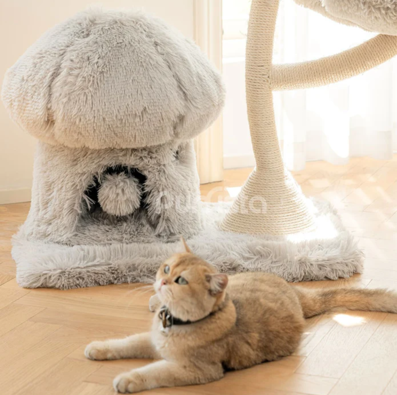 Purrista Mushroom Ice Cream 120cm Cat Tree (Three-Layer) - Grey - {{product.type}} - PawPawUp
