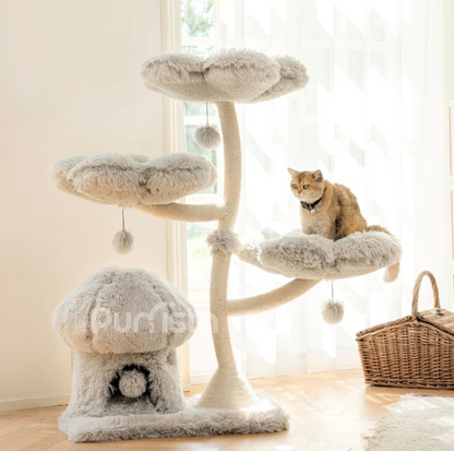Purrista Mushroom Ice Cream 120cm Cat Tree (Three-Layer) - Grey - {{product.type}} - PawPawUp