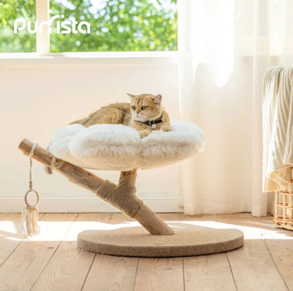 Purrista Natural Wood Cloud Cat Tree (Single-Layer) - {{product.type}} - PawPawUp