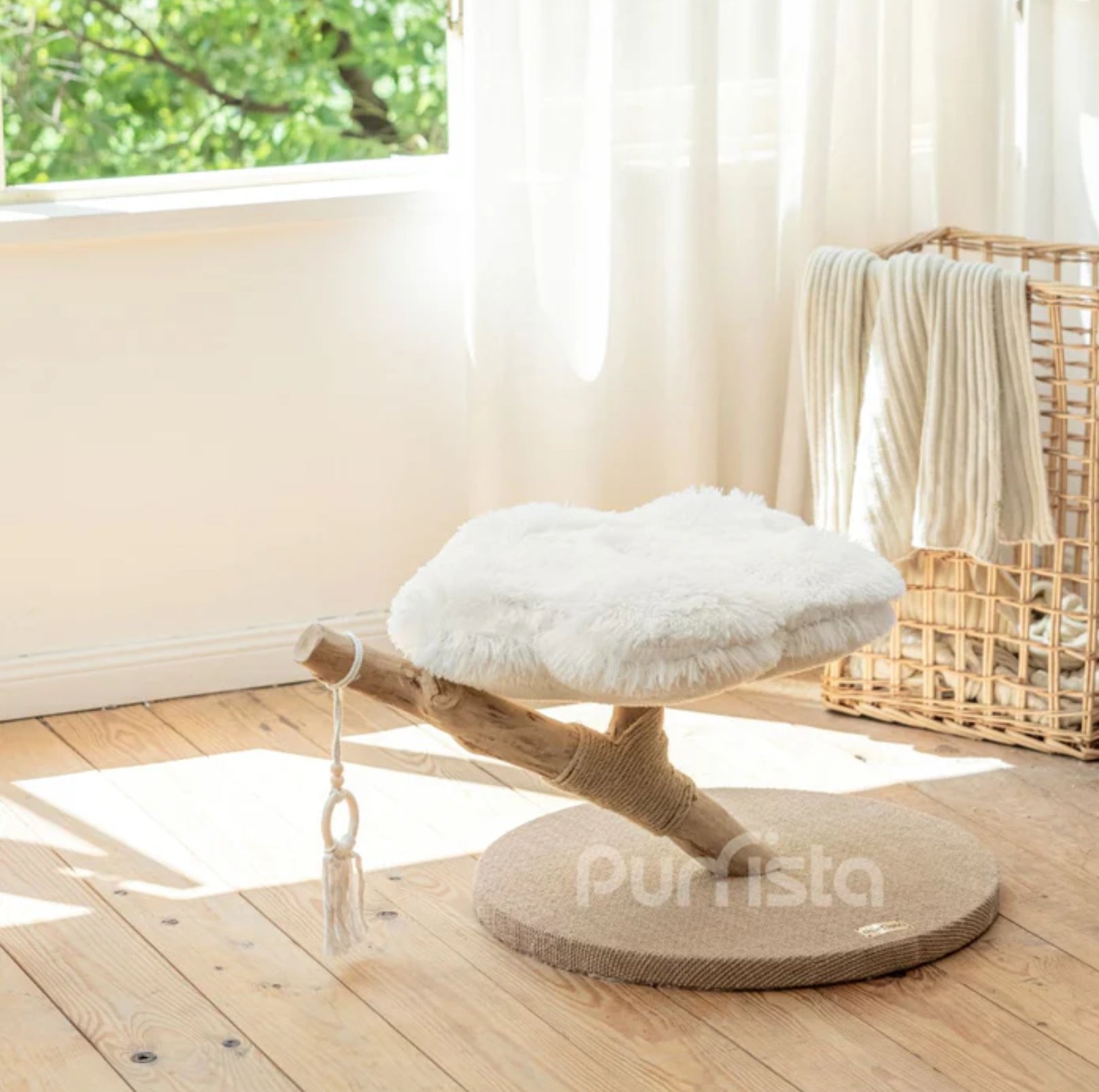 Purrista Natural Wood Cloud Cat Tree (Single-Layer) - {{product.type}} - PawPawUp