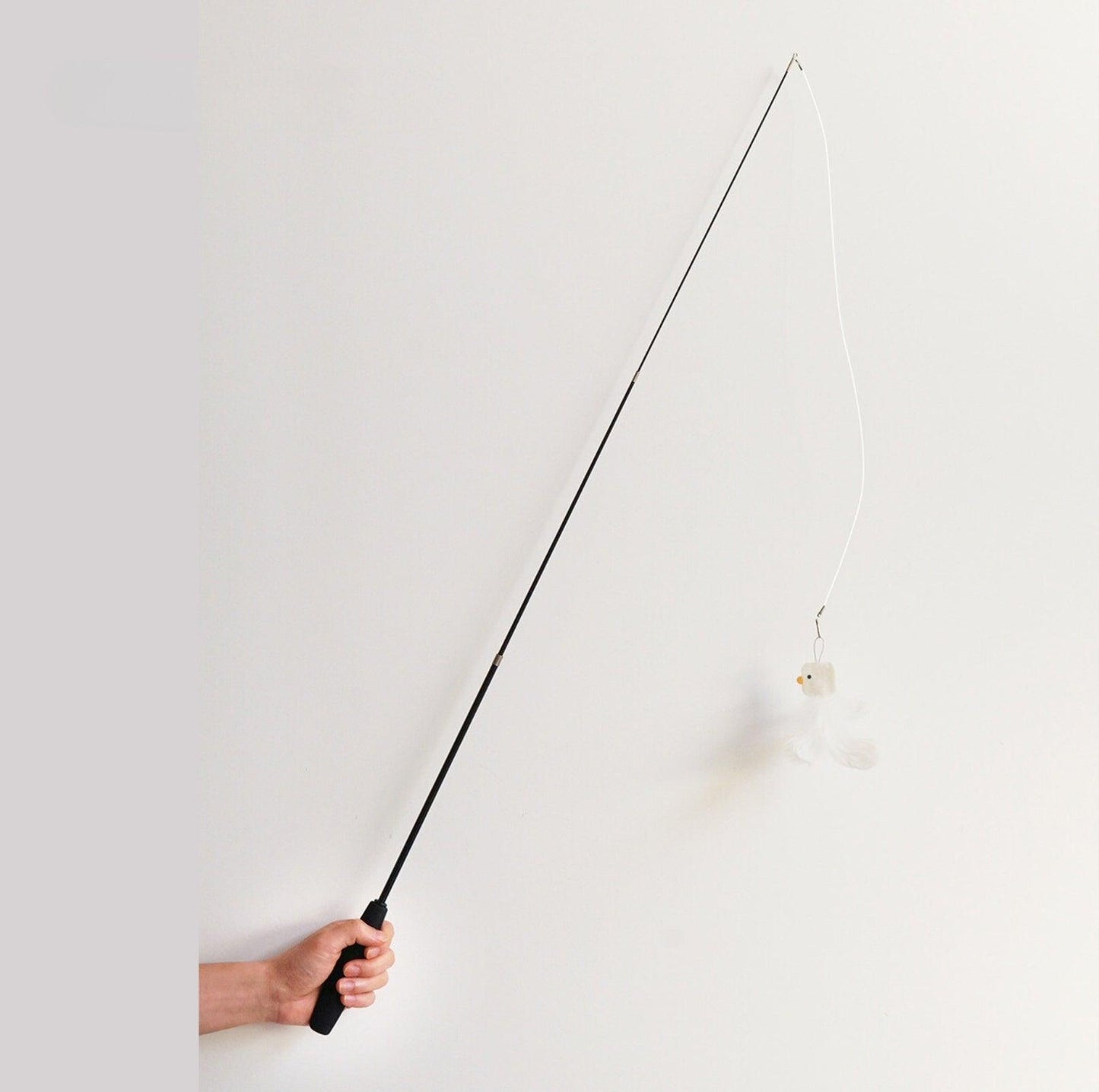 PURROOM Little Chicken Series: Extendable Feather Cat Stick Cat Toy - {{product.type}} - PawPawUp