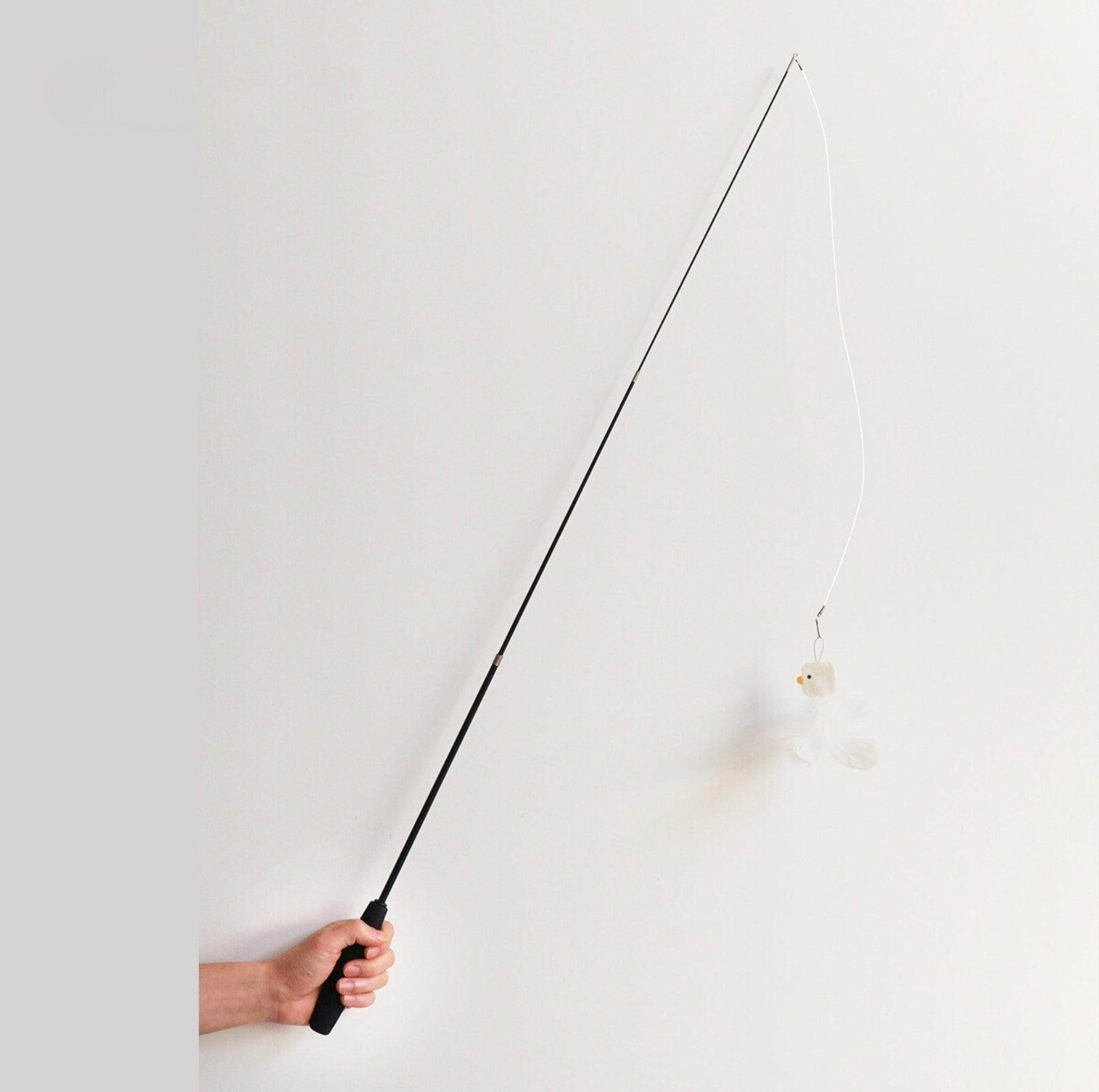 PURROOM Little Chicken Series: Extendable Feather Cat Stick Cat Toy - {{product.type}} - PawPawUp