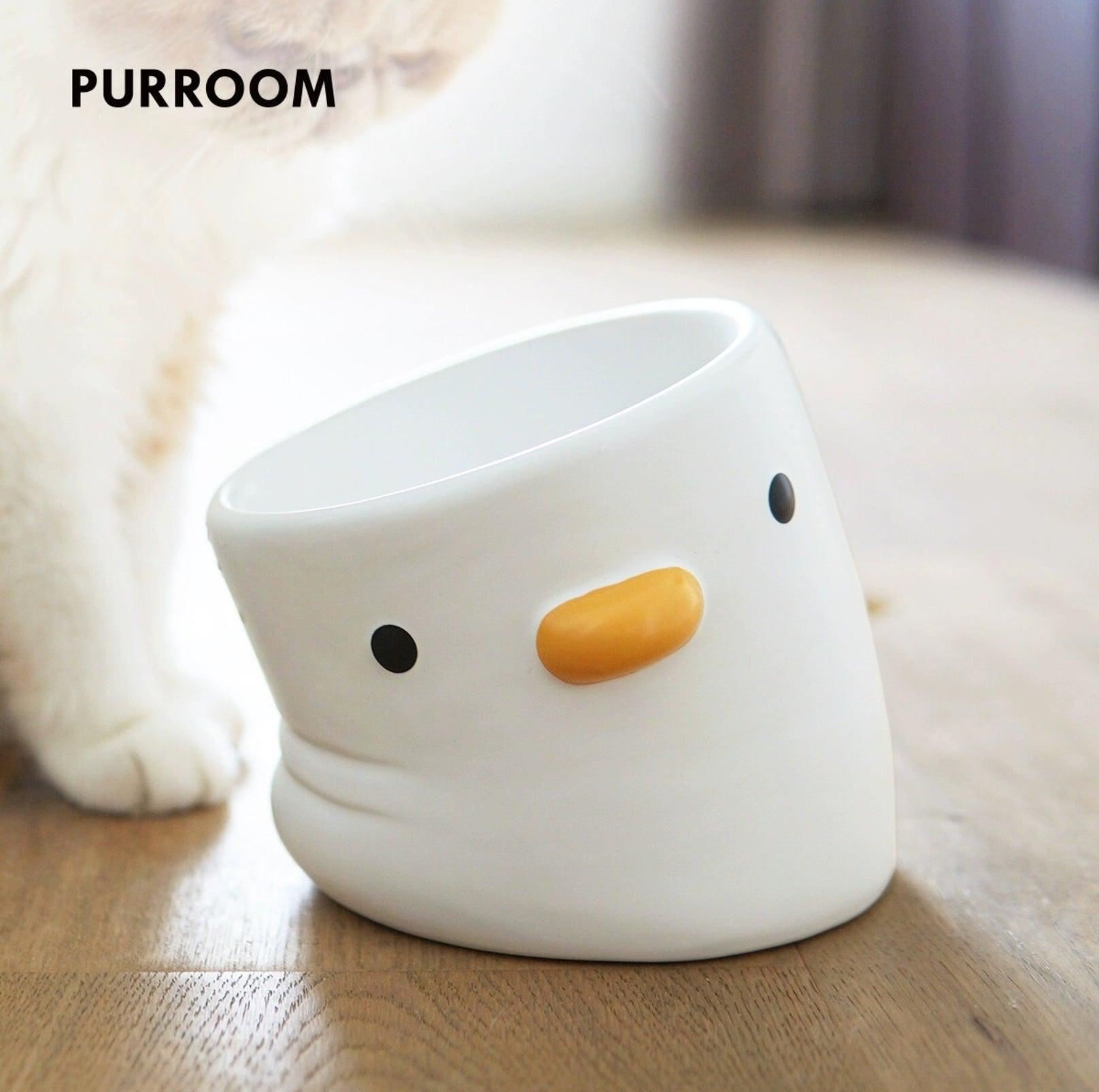 PURROOM Little Chicken Series - Plump Crooked Neck Ceramic Pet Bowl - {{product.type}} - PawPawUp