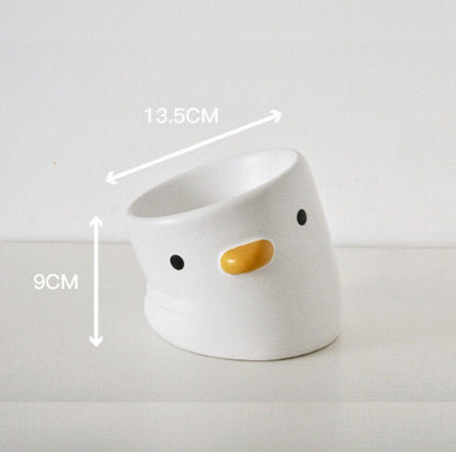 PURROOM Little Chicken Series - Plump Crooked Neck Ceramic Pet Bowl - {{product.type}} - PawPawUp