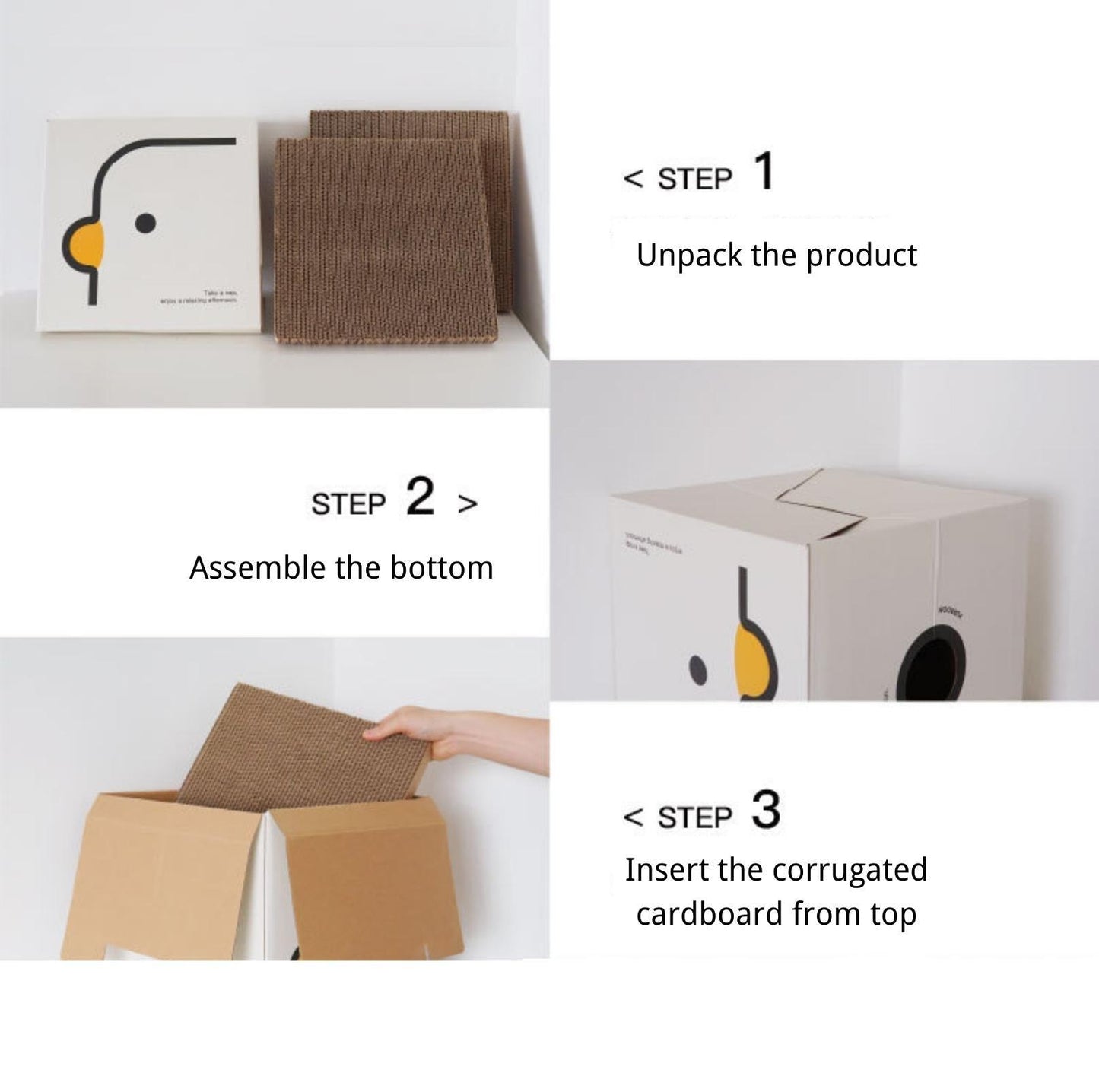 PURROOM Little Chicken Series: Square-Shaped Cat Scratcher House - {{product.type}} - PawPawUp