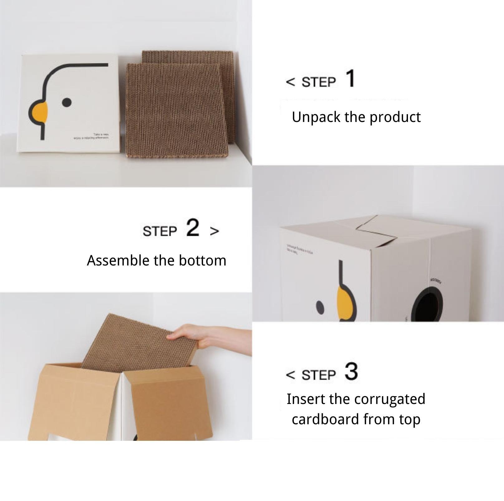 PURROOM Little Chicken Series: Square-Shaped Cat Scratcher House - {{product.type}} - PawPawUp