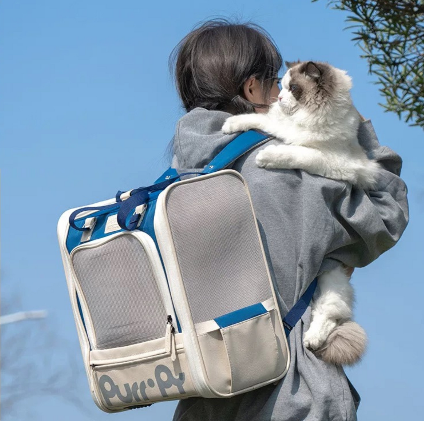 Purrpy Elegant Pet Backpack Cat Carrier - {{product.type}} - PawPawUp