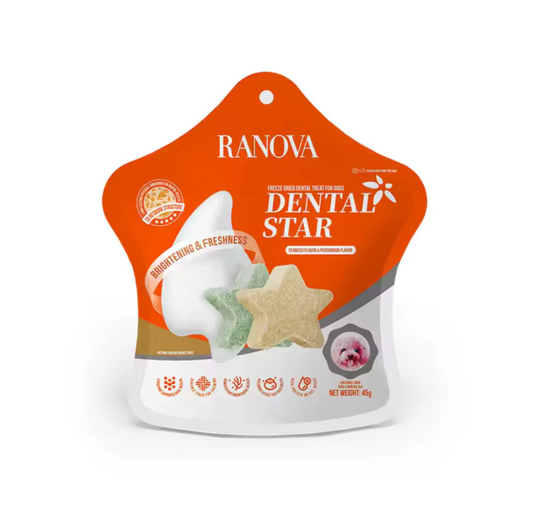 RANOVA Freeze Dried Dog Teeth Cleaning Treats - Dental Star 45g - {{product.type}} - PawPawUp