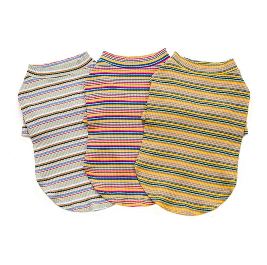 Stylish Striped Pet T-Shirt - {{product.type}} - PawPawUp