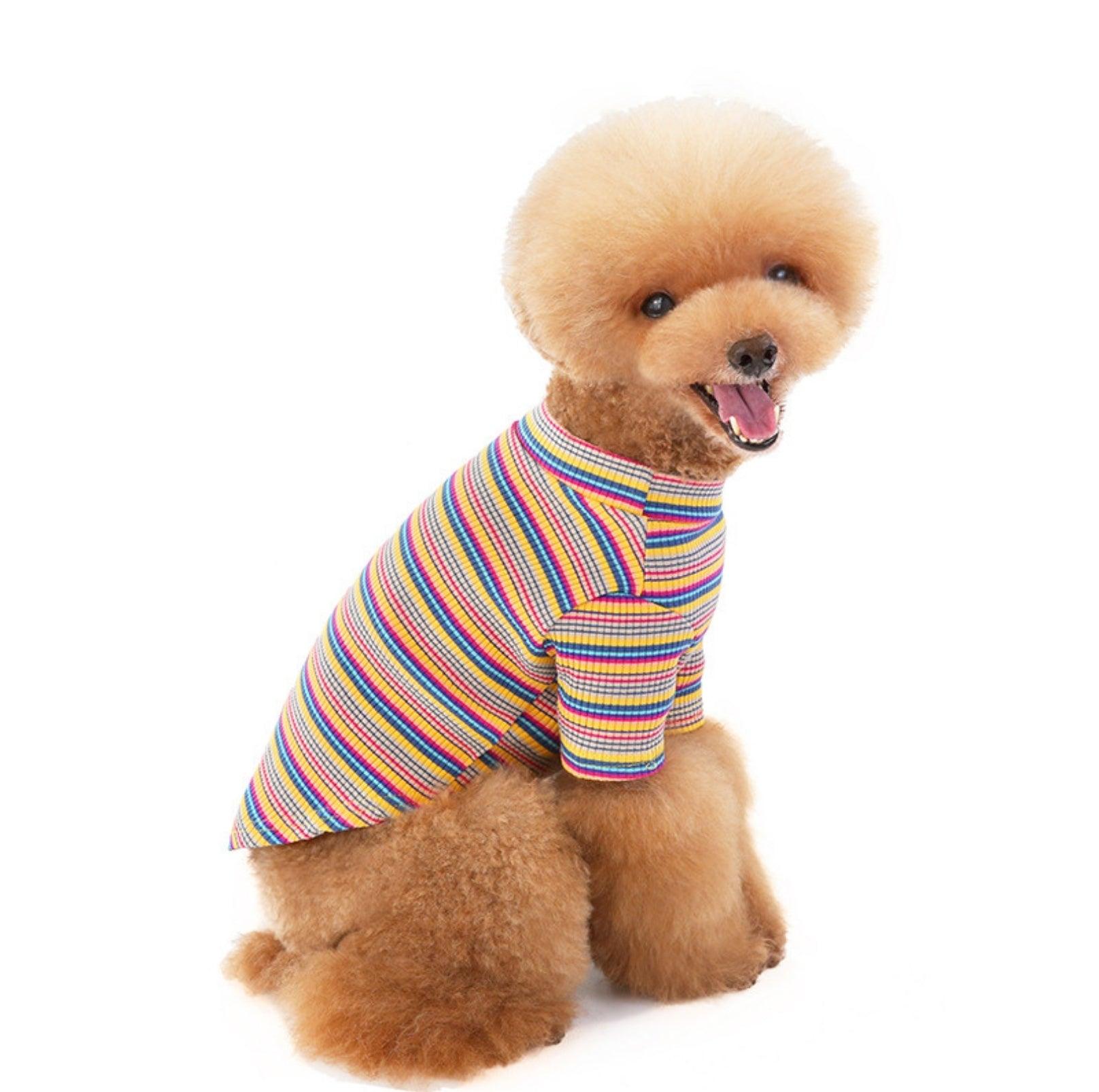 Stylish Striped Pet T-Shirt - {{product.type}} - PawPawUp