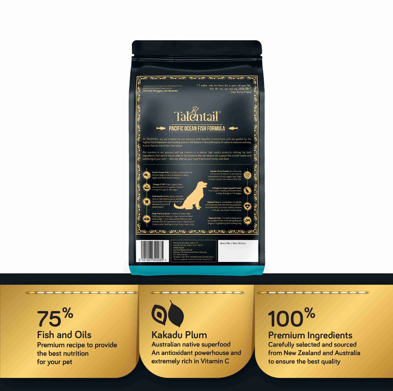 Talentail Ultimate Pacific Ocean Fish Dry Dog Food 1.8kg - {{product.type}} - PawPawUp